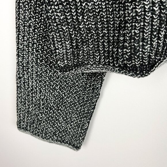 H&M Loose Fit Knit Sweater Black Melange Fall Size Small - Picture 4 of 6